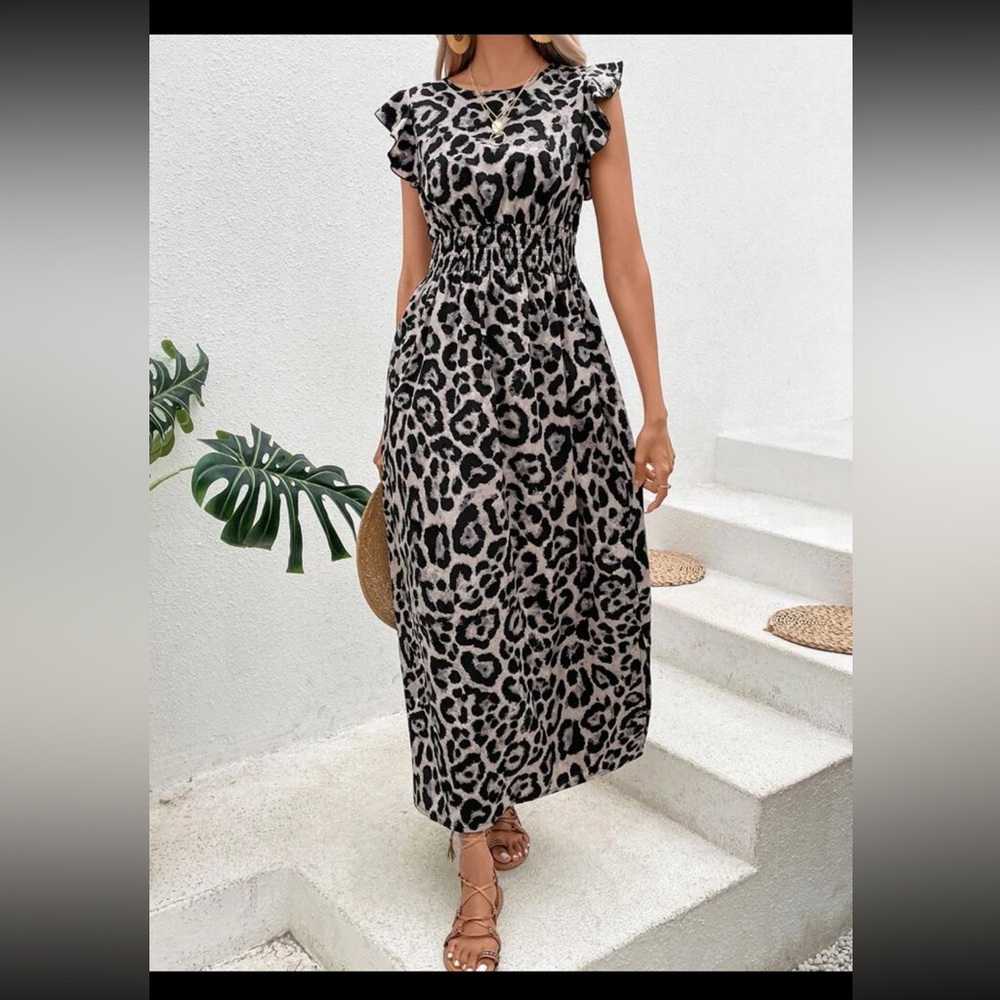 SHEIN vacay leopard dress